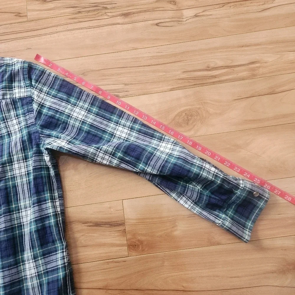 Orton Brothers Plaid 100% Cotton Shirt Size LARGE Long Sleeve Button Down